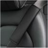 2PCS PU Leather Embossed Car Seat Belt Shoulder Cover Decompression Comfort Car Accessories Safety Belt Protective Cover