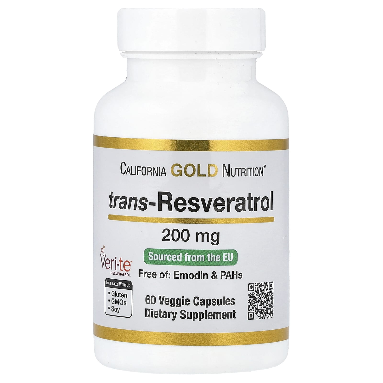 

Trans-Resveratrol, Italian Source, 200Mg, 60 Veggie Capsules