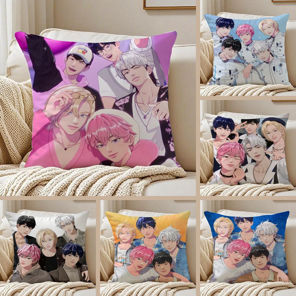 Kpop PPLAVE Kissenbezug Seidig elegant Komfort Sofa Bett Verdeckter Reißverschluss