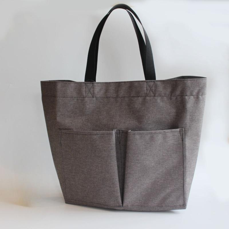

1pcs Minimalist Lightweight Tote Bag Waterproof Shoulder Bag Casual Crossbody Handbag with Exterior Pockets 45x14x31cm серый