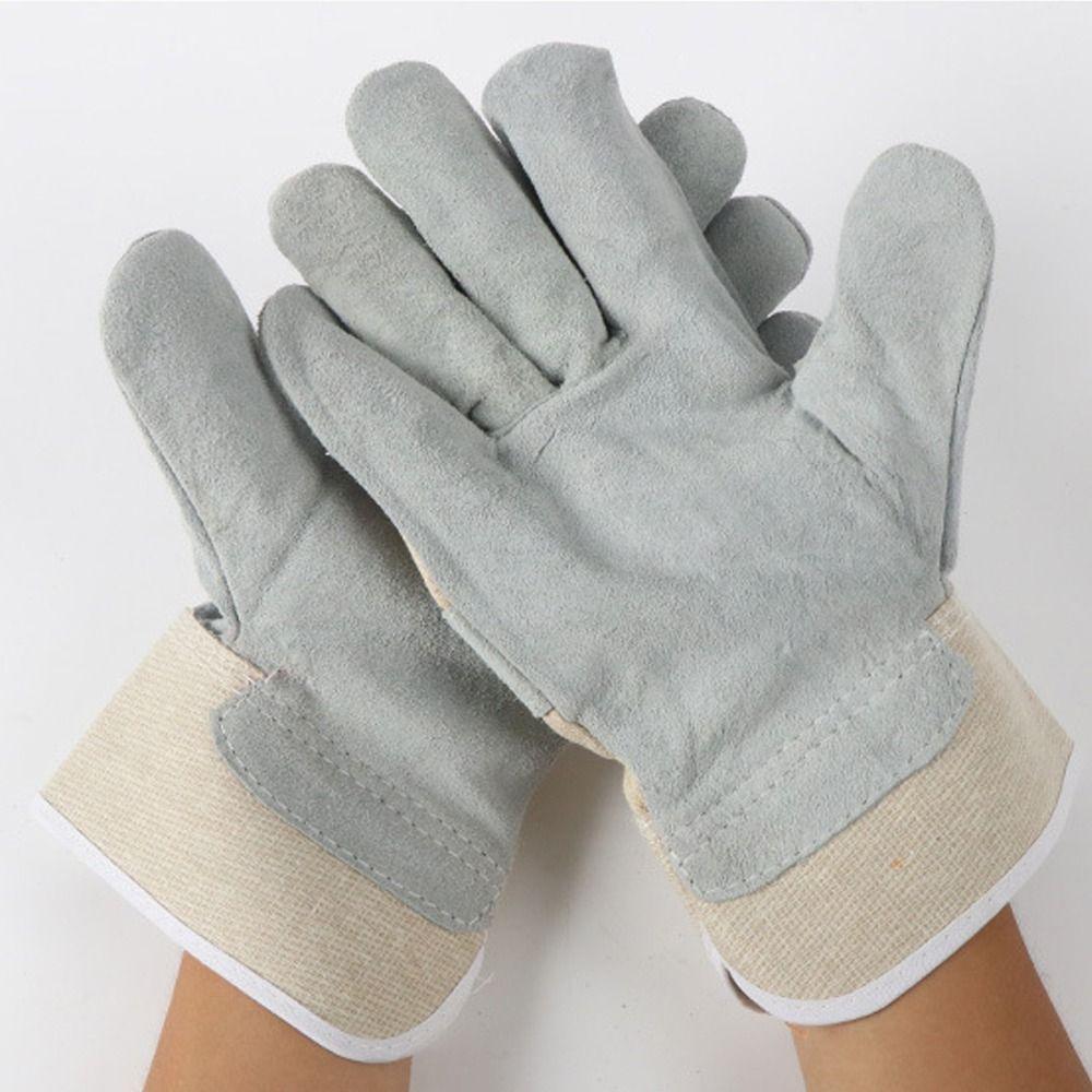 1 Pair Thickened Leather Welding Gloves Abrasion Resistant Labour Gloves  Moving Households