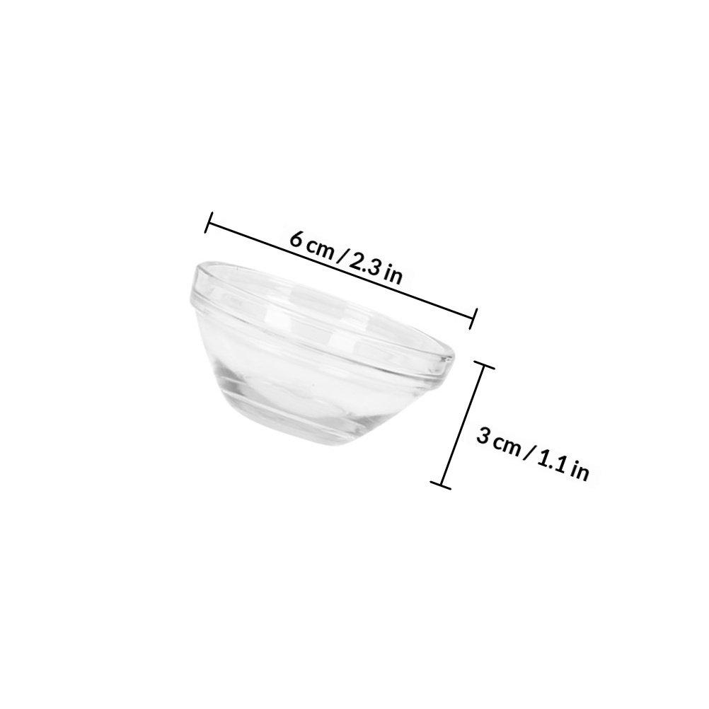 12Pcs Glass Facial Mask Bowls Clear Essential Oil Containers Portable Spa Mixing Bowls Beauty Salon Essential Oil Bowl