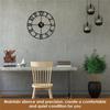 A84X-Rustic Metal For Living Room Wall Clock-Vintage 16 Inch Round Silent Non-Ticking Battery Operated Clock