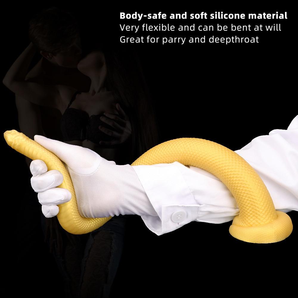 Gold Silicone Soft Extra Long Anal Plug Anal Masturbator Huge Dildo Big Dick Fisting Sex Toy Strap On Cock Realistic Penis