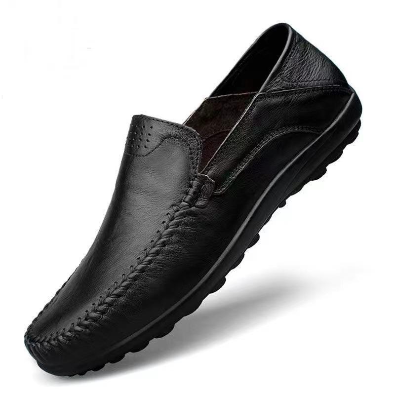 Men's Casual Leather Slip-On Moccasins - Spring/Summer Low-Cut Driving Shoes
