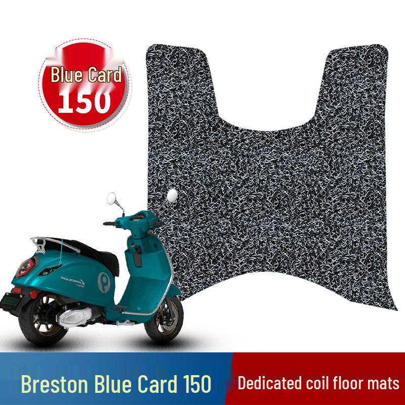 Bresson BL150T-D Retro Blue Motorcycle Non-slip Waterproof Foot Mat