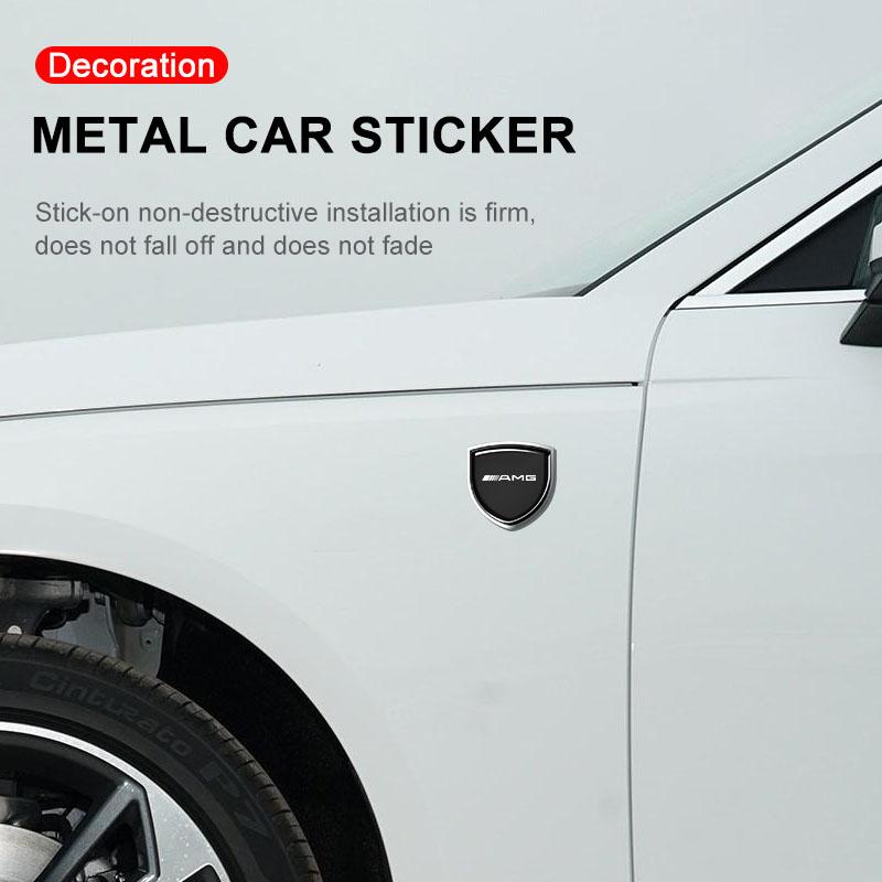 1Pcs 3D Metal Auto Door Shield Emblem Car Body Badge Sticker Styling For Mercedes Benz AMG GLE GLS GLC CLA GLB ML W204 W206 W205 W212 W203