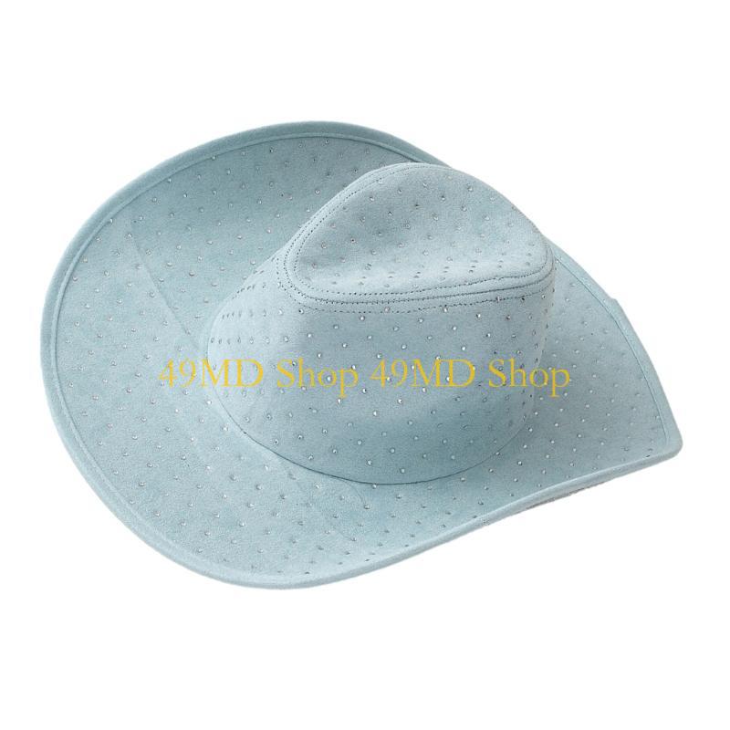 49MD Bride Party Hat Crystal Panama Hat for Male Female Dancing Comedian Actor