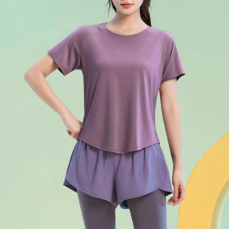 Women s Quick-Dry Short Sleeve Gym & Yoga Set
