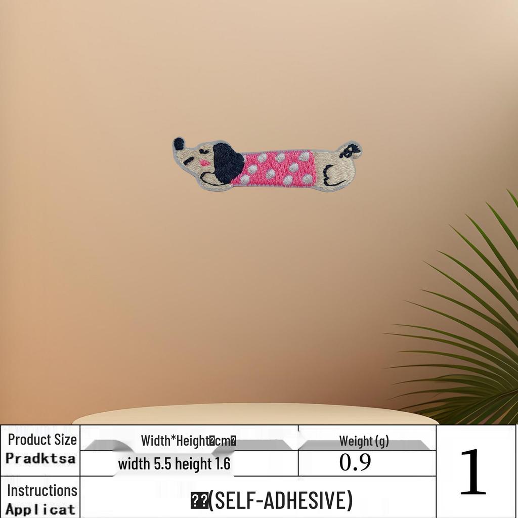 Entzückender Cartoon Dackel Aufbügel-Stickaufnäher zur DIY Kleiderdekoration