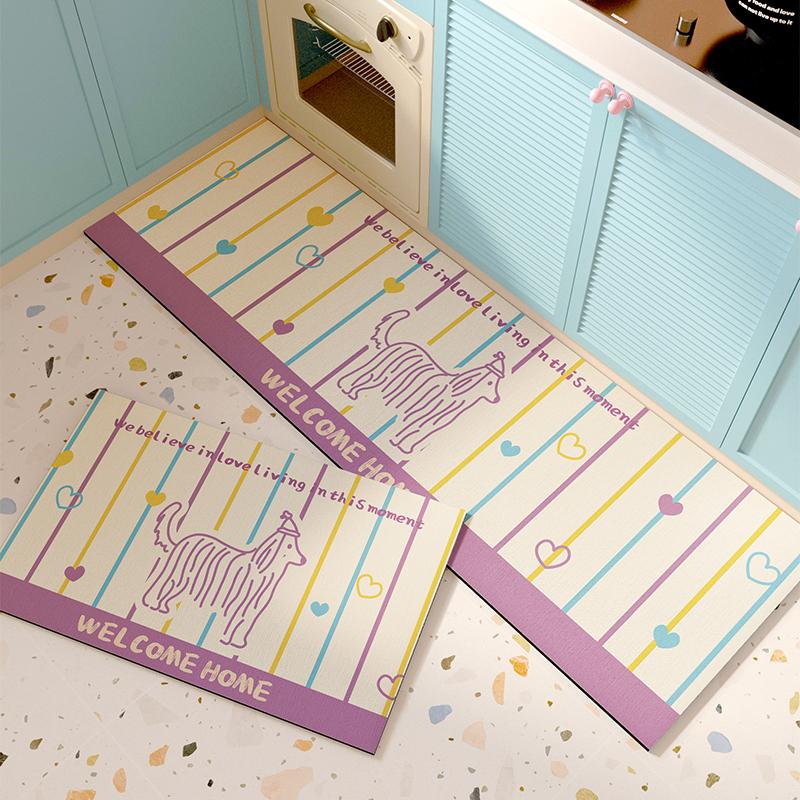 

Кухонный ковер Длинный коврик ПВХ кожа Водонепроницаемый Нескользящий Напольный коврик Домашнее украшение Alfombra De Cocina Cozinha 1pc 50x80cm