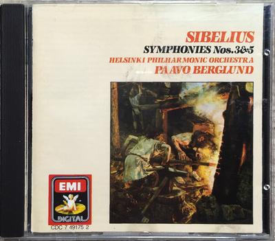 CD SIBELIUS - Symphonies 3 & 5 CDC7491752 EMI Digital 1988 UK Classical Used