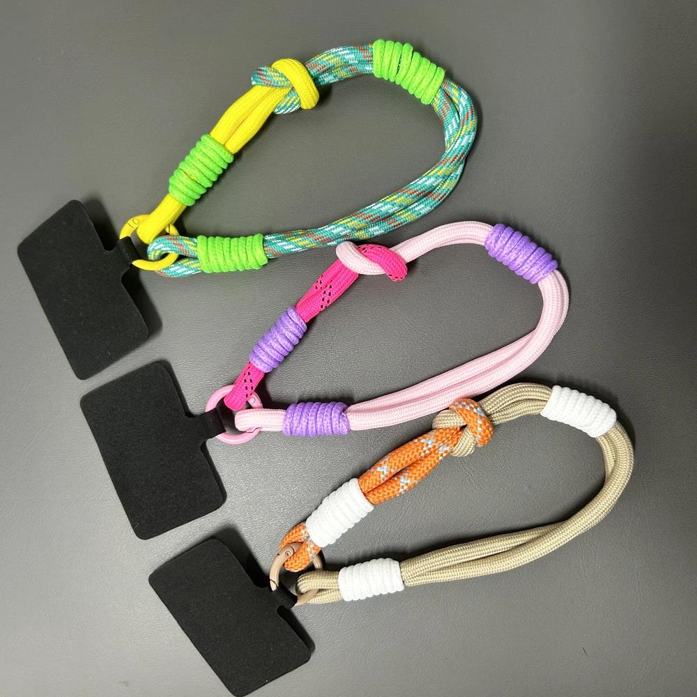 Korean Style Phone Lanyard-Short Pendant Key Chain with Portable Outdoor Climbing Rope,Anti-Release Buckle&Practical Wrist Strap