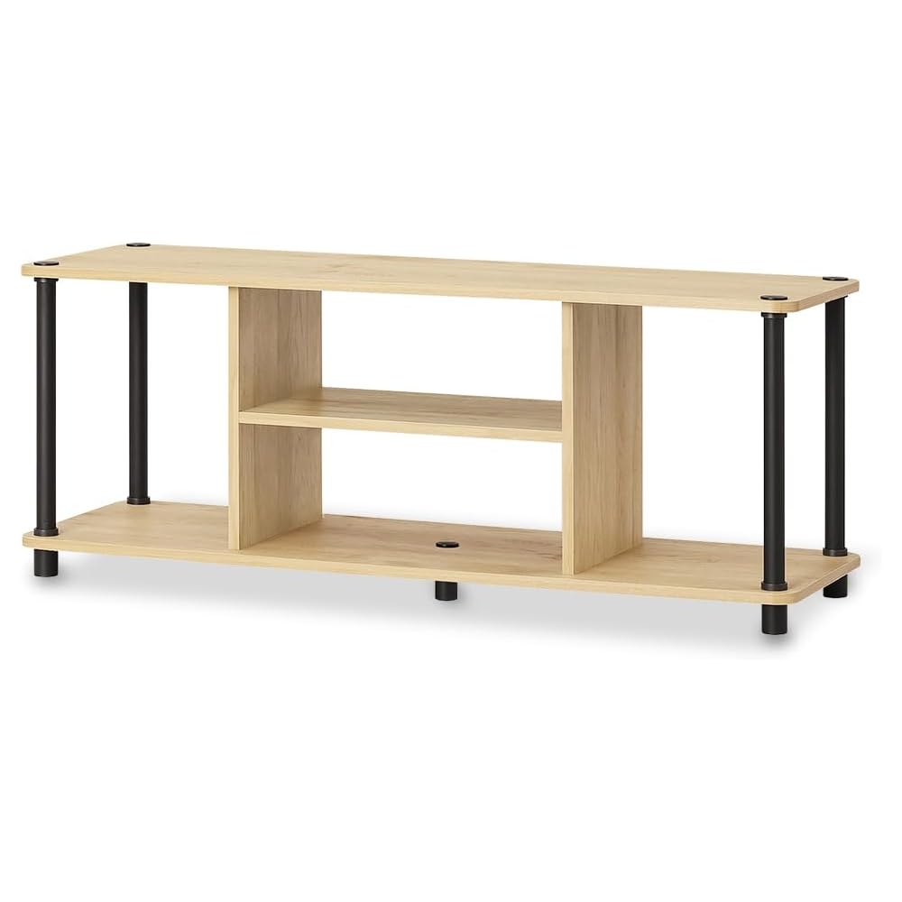 Iris Ohyama Easy-to-Assemble Steel Pole Rack AV Board SPR-900AV Natural/Black