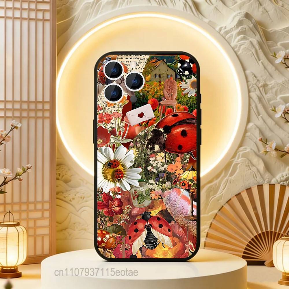 Insekt Siebenpunkt-Marienkäfer Für iPhone 12,16,13,14,15,17,11,Pro,Max,Plus,E,Air,Mini TPU Weich zur Hautfreundlichen Handyhülle