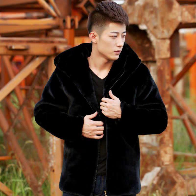 

Men s Winter Zipper Hood Loose Warm Jacket Short Casual Zipper Jacket Thickened Warm Jacket XS