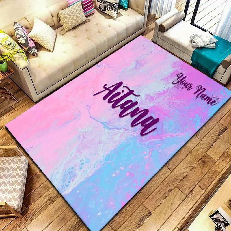 Aitana Custom Name Carpet Rug for Living Room Bedroom Home Sofa Decoration,Kids play Non-slip Floor Mat