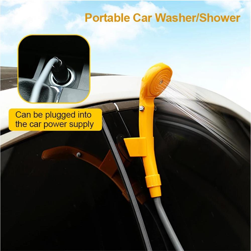 2M Portable Car Washer with Cigarette Lighter DC Cleaning Tool Car Washing Outdoor Camping Travel Car Shower Car Cleaning 12V