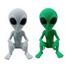 3D Printed Alien Statue, Sci-Fi UFO Alien Sculpture, Funny Sitting Alien Figurine, Creative Ornament for Home Office Desktop Shelf Workstation