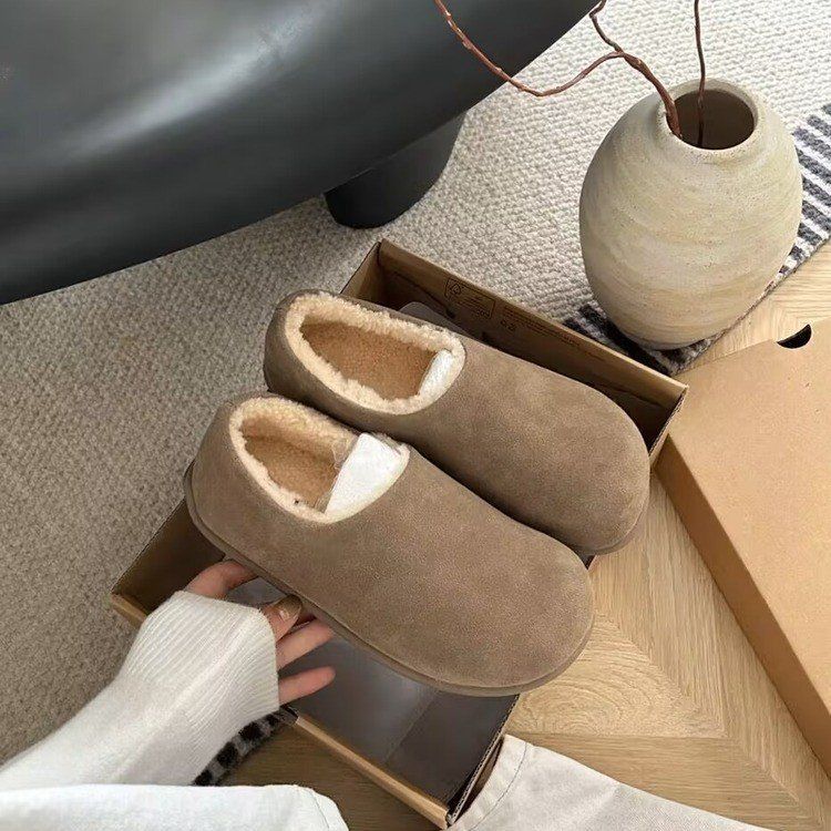 

Каблук все включено бархатный теплый воротник обувь Кен, женская обувь на толстой подошве пушистая осенью и зимой, и хлопковая обувь на одну ногу 39