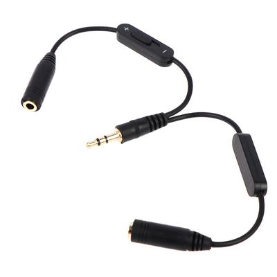 1 entrada 2 saídas 3,5 mm macho para cabo divisor de fone de ouvido duplo mono 3,5 mm fêmea