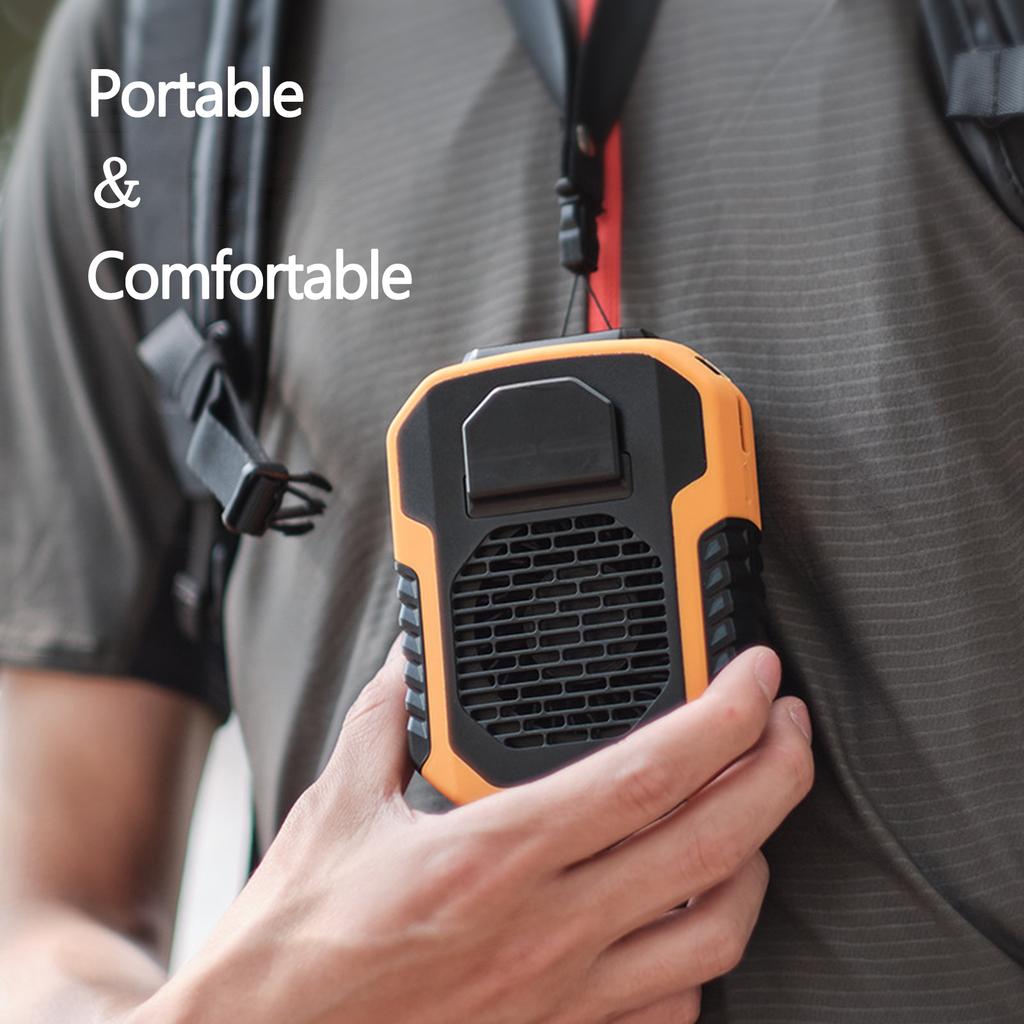 Portable 6000mAh Personal Mini Waist Fan 3 Speeds Outdoor Fan For Office Outdoor Travel Hanging Waist Neck Powerbank Fan