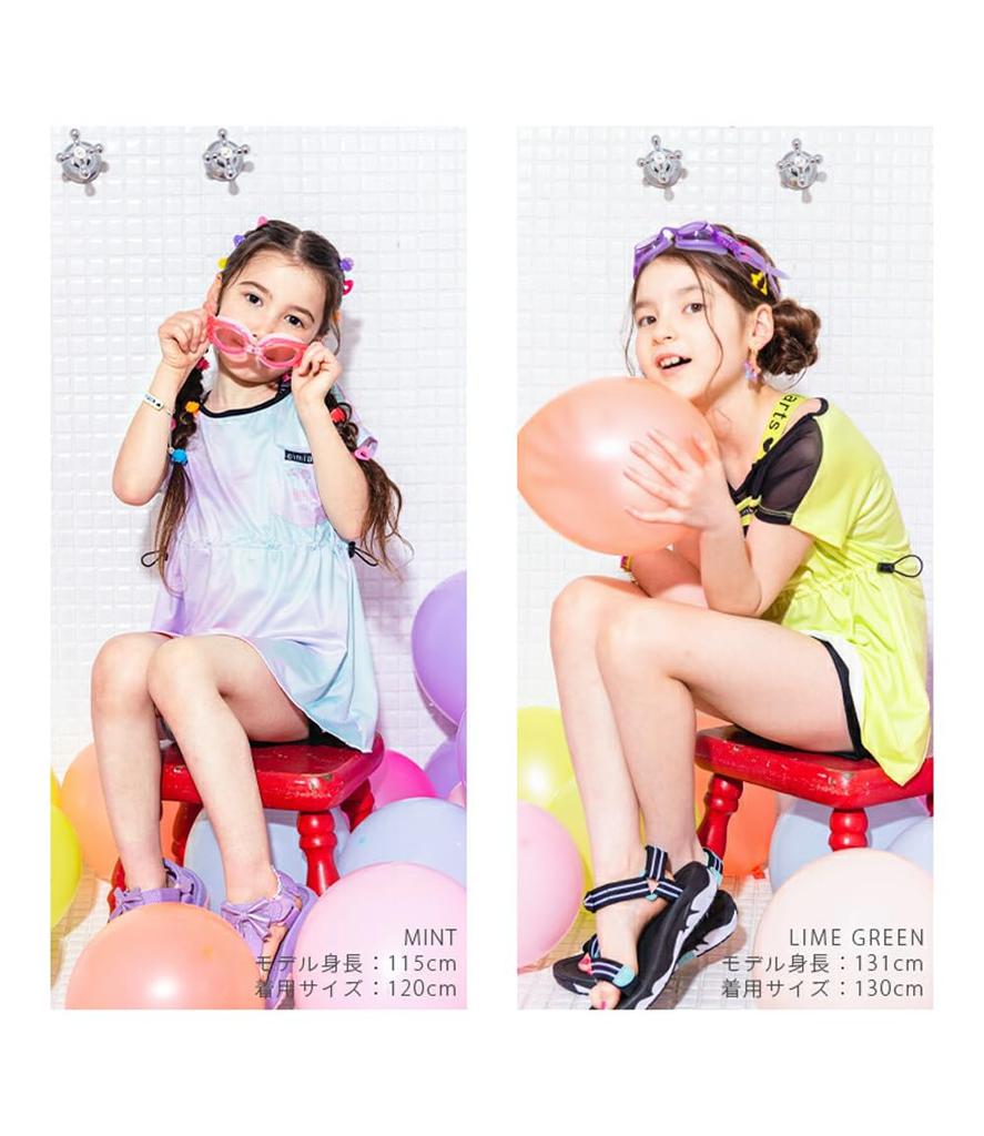 Swimsuit for TD [Arisana] Kids, Girls, Kids, Juniors, Separate, Children's Swimwear, 3-Piece Set, 03. Tie-Dye, 140cm,