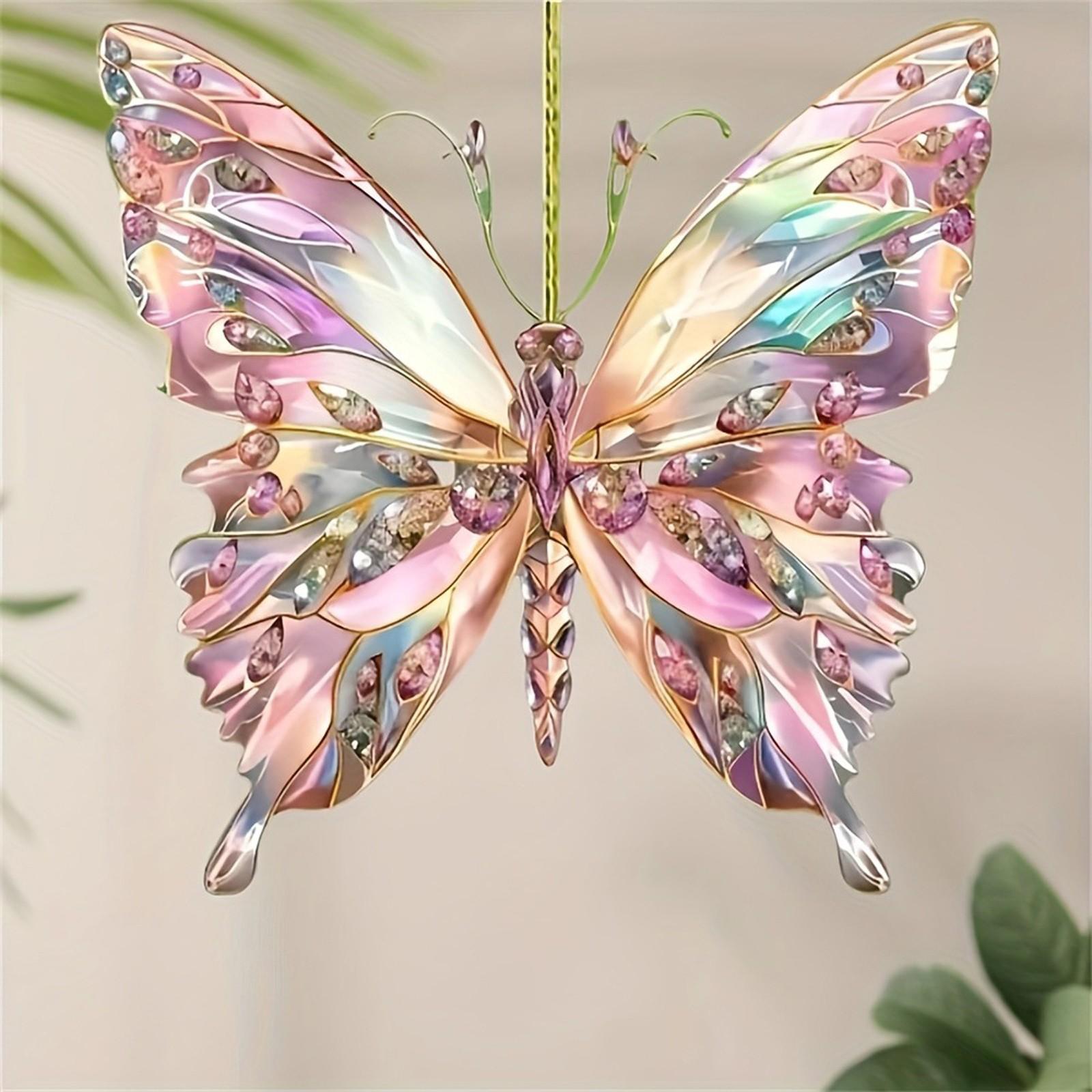 

Красочные бабочки 2D акриловые подвесные украшения декоративные подвески украшения сборочные реквизиты One Size