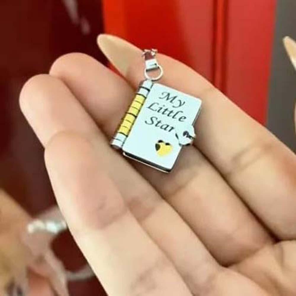 Titanium Steel Opening Book Pendant Stainless Steel Girls Text Locket  Mother's Day