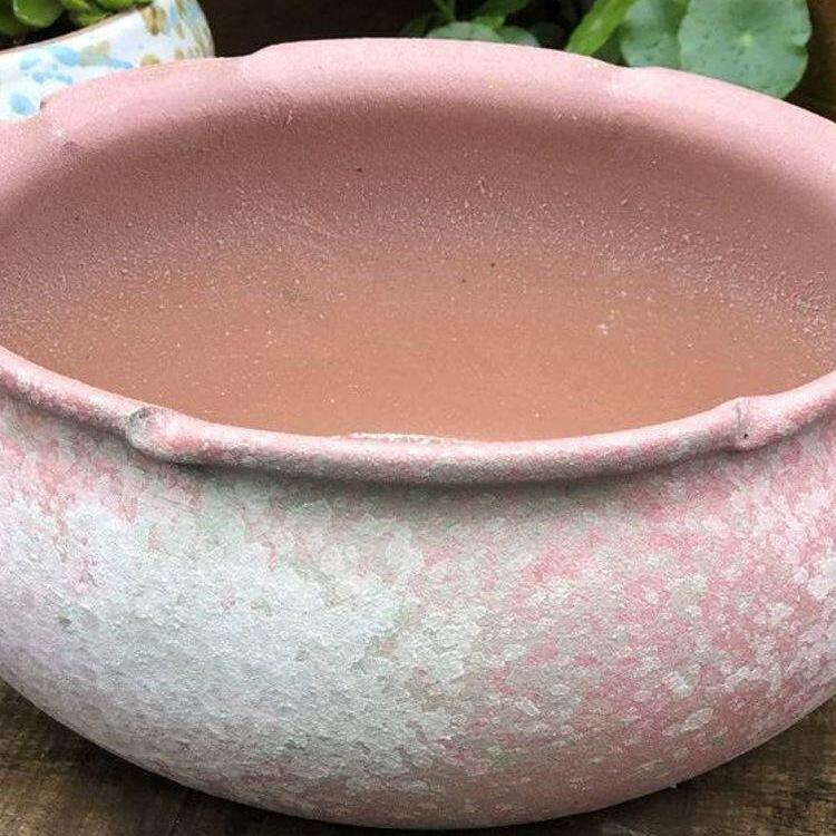 Stor Handgjord Keramik Kruka för Suckulenter och Grönska, Andningsbar Lerkruka i Lila Lera