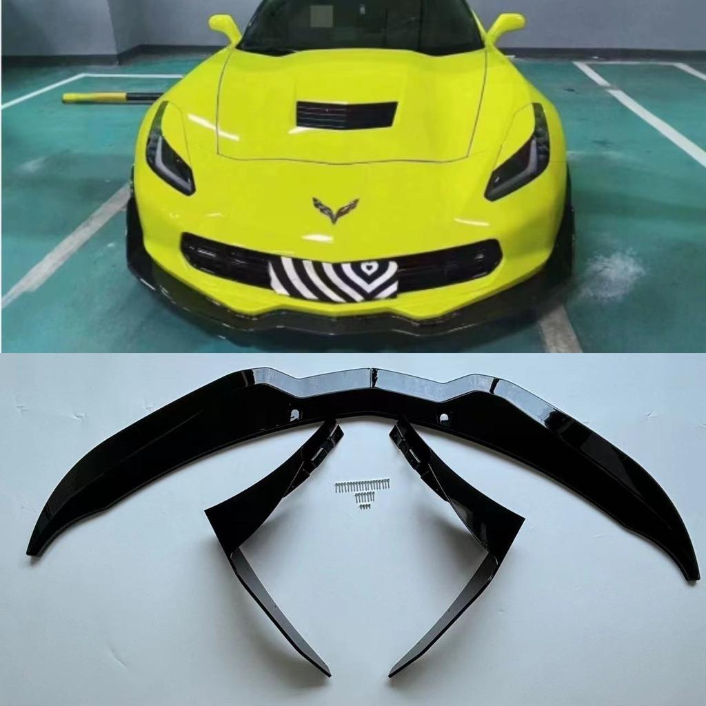For 14-17 Chevrolet, Corvette C7 Modified Segmented Front Lip Corner Wrapping Original Car Non-destructive Installation