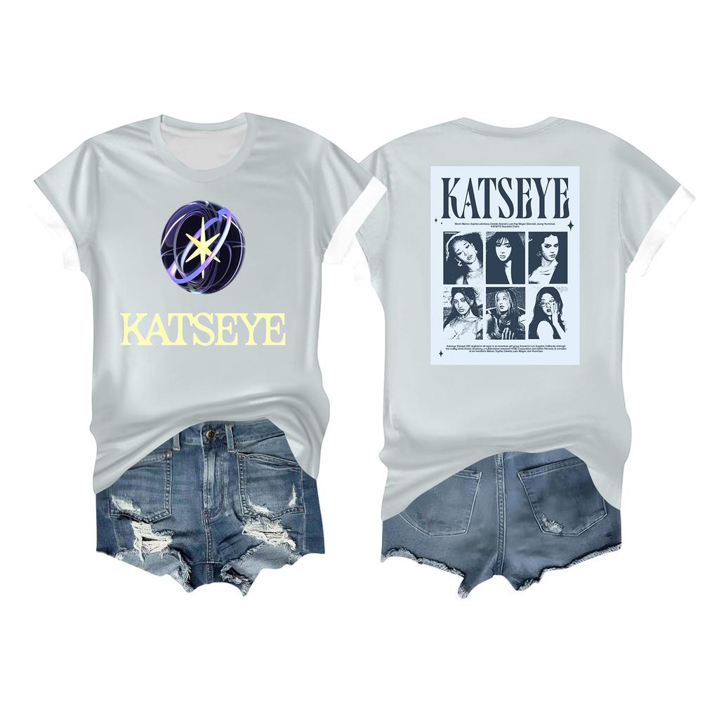 Women's Casual Printed T-shirt Round Neck Pullover Short Sleeve Top