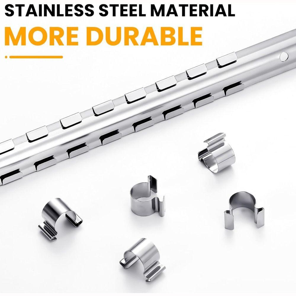 New 1/4 3/8 1/2 Inch Storage Rack Stainless Steel With 16 Clips Organizer Tray Mountable Sliding Stand