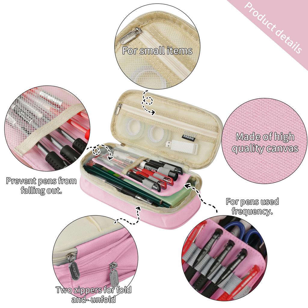 Foldable Pencil Case Large Capacity Aesthetic Pencil Bag School Stationery Pouch Holder for Boy Girl Office Students Organizer