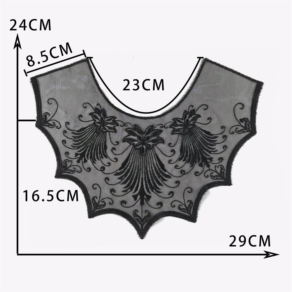 Black Embroidered Mesh Organza Front Collar Collar Sewing Lace Diy Decorative Dress Wedding Dress Accessories