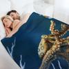 Blaugeringelter Krake Überwurfdecke Groß Mehrzweck dekorativ Weich Große Decken