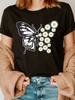 Butterfly Print T-Shirt, Short Sleeve Crew Neck Casual Top for Summer And Spring, Women'S Clothing