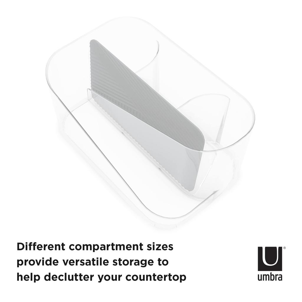 Umbra Cosmetic Organizer for Hair and with Silicone GLAM W27 X D17 X H13cm Cosmetics, Care, Accessories, Mat, Clear/Charcoal, (210169721226),