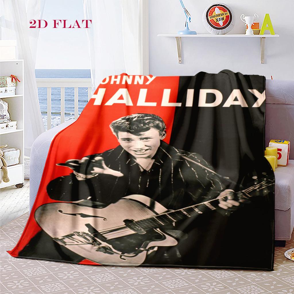 Rock Legend Johnny Halliday blanket Home Decor sofa blanket Digital printing Machine washable bedroom