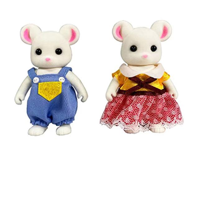 Non-Toxic Simulation Forest Rabbit Family Diy Playset Mini Rabbit Bear Figure Toy Dolls Kids Gifts