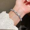 Geometrisches Zirkon Silberarmband für Damen Handgefertigt Eleganter Modeschmuck Geschenk für Sommer 2025