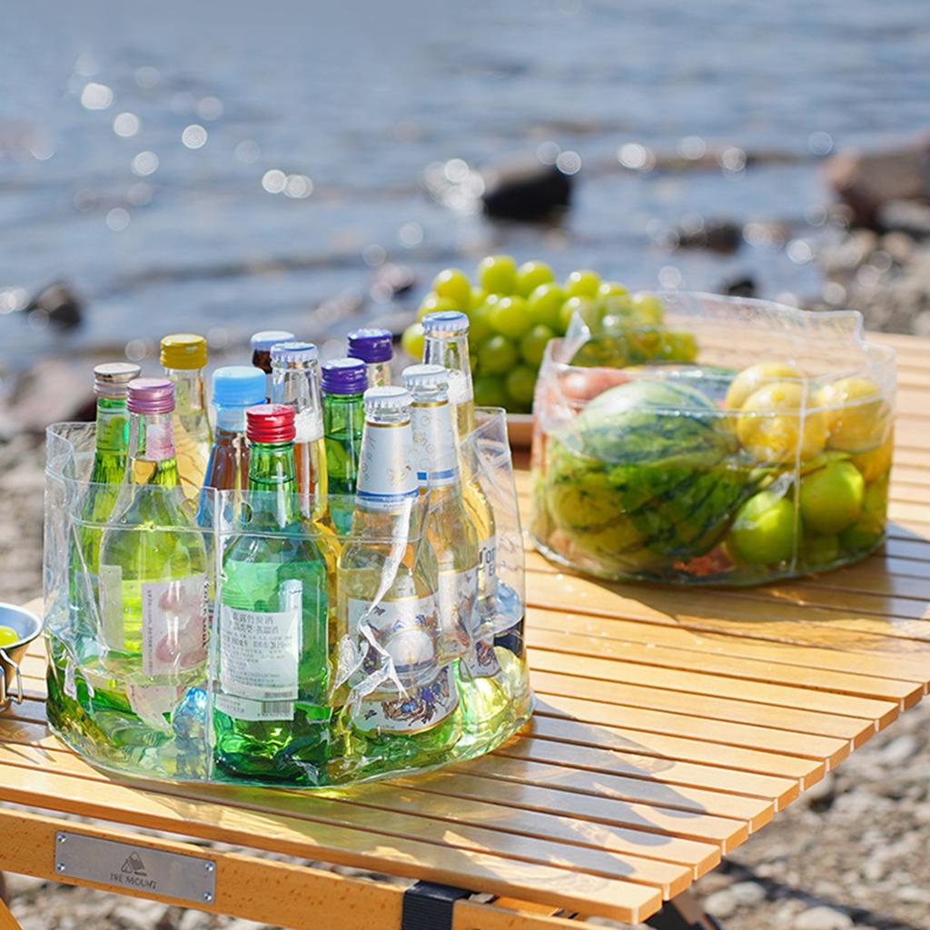 Outdoor Water Basins Light Weight Folding Water Bucket Portable Clear Plastic Bucket Food Storage Container Space Saving