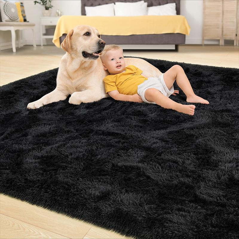 VIKAM Large Carpet for Living Room Decor Rugs Fluffy Thick Plush Carpet For Bedroom Large Area Rug Crawling Mat Gray Black pink