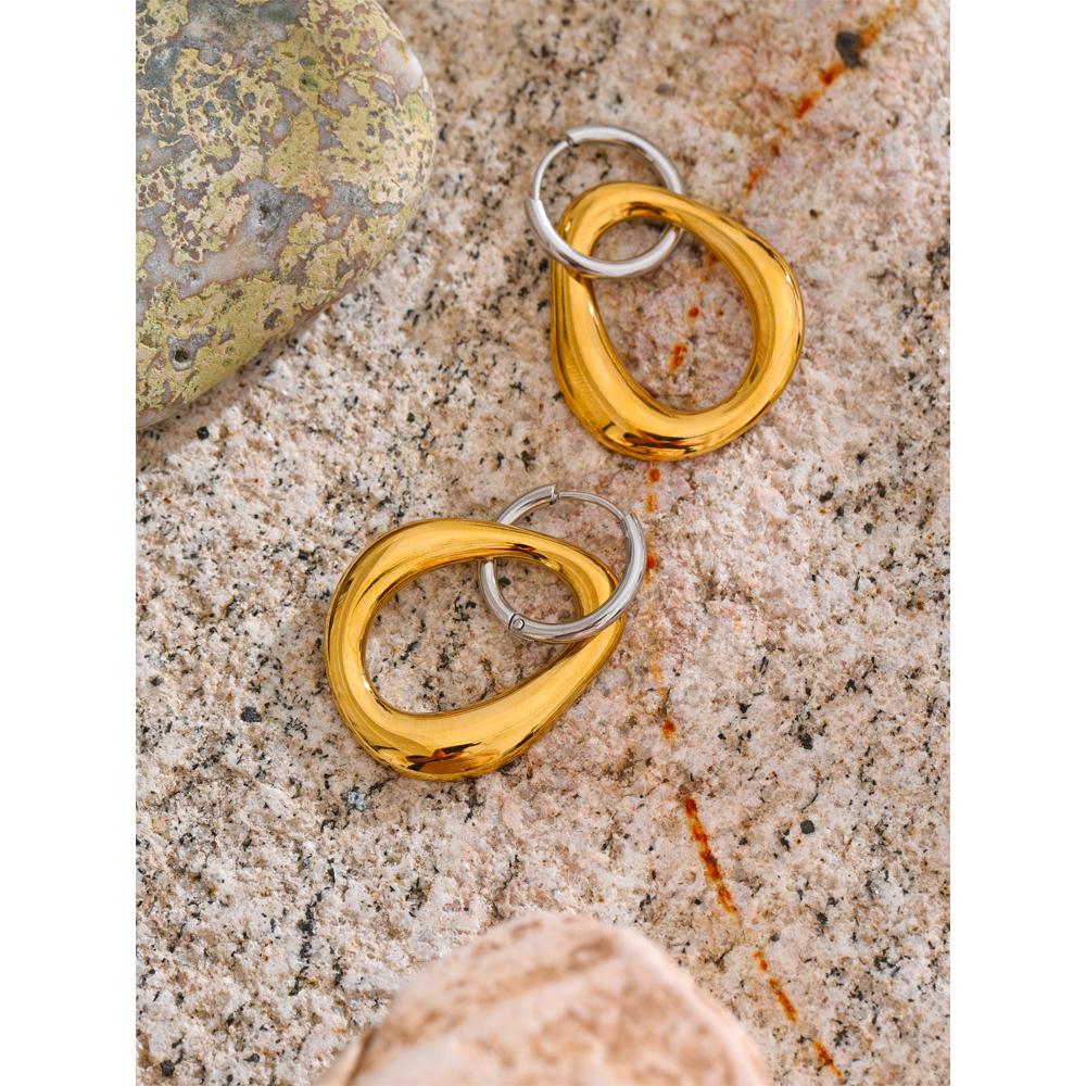 Eetit Fashion Stainless Steel Statement Drop Earrings Personalized Cast Metal High Quality Daily Ear Dangle Jewelry for Women