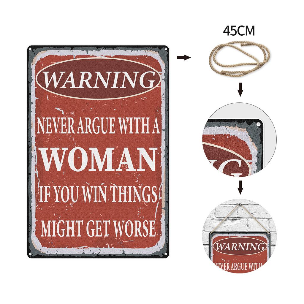 Funny Vintage Foam Wall Art, Antique Metal Tin Plate, Suitable for Home Kitchen Garden Bedroom Bar Bathroom Cafe Decoration