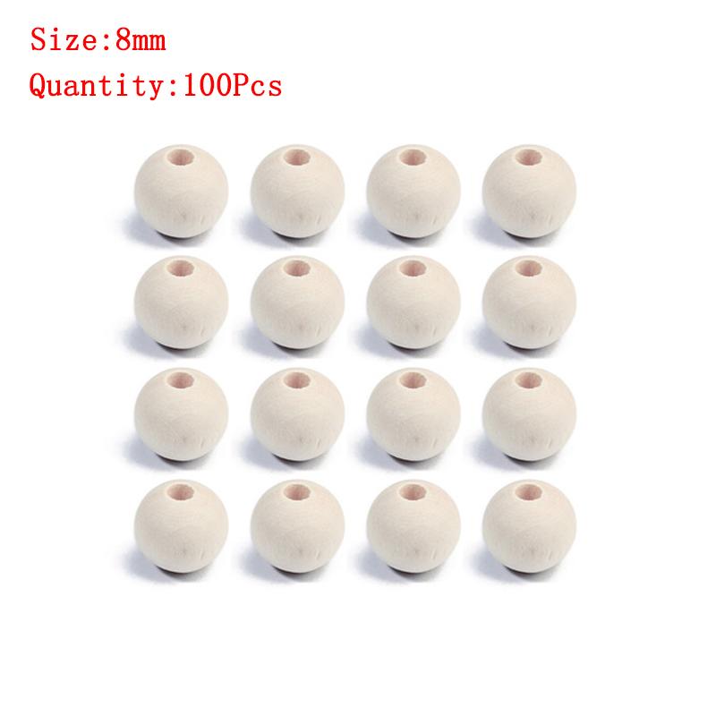 Natural Round Wood Beads Oval Loose Spacer Rosary Bead Large Hole Jewelry Bracelets Diy Unsex Charm Wholesale Supplies