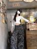 Spring Women's Plus Size American Camouflage Loose-Fit High-Waisted Wide-Leg Jeans