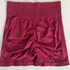 High-Waisted Seamless Ribbed Yoga Shorts for Fitness and Running