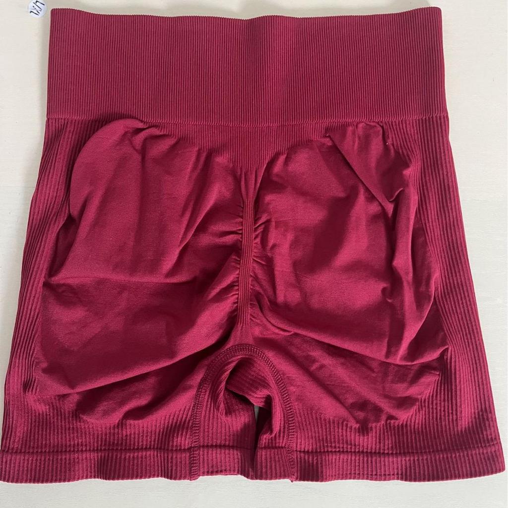 High-Waisted Seamless Ribbed Yoga Shorts for Fitness and Running