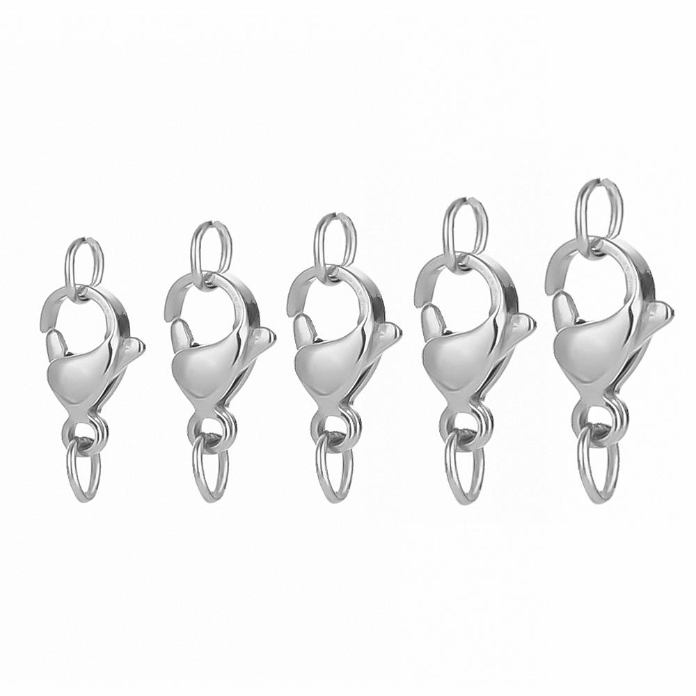 25 Stück Edelstahl Karabinerhaken Biegeringe Haken Verbinder Armband Halskette Ketten DIY Schmuckherstellung Fundstücke Zubehör